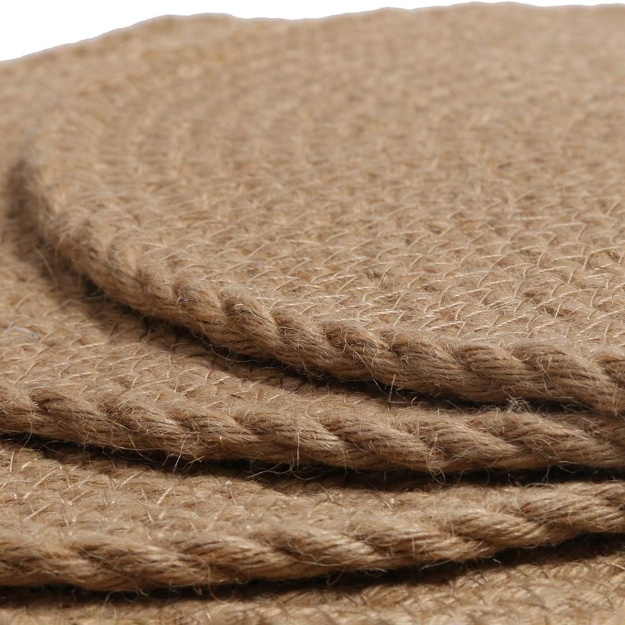 4 Pcs Jute Placemats Heat Resistant Round Place Mats Jute Woven Table Mats