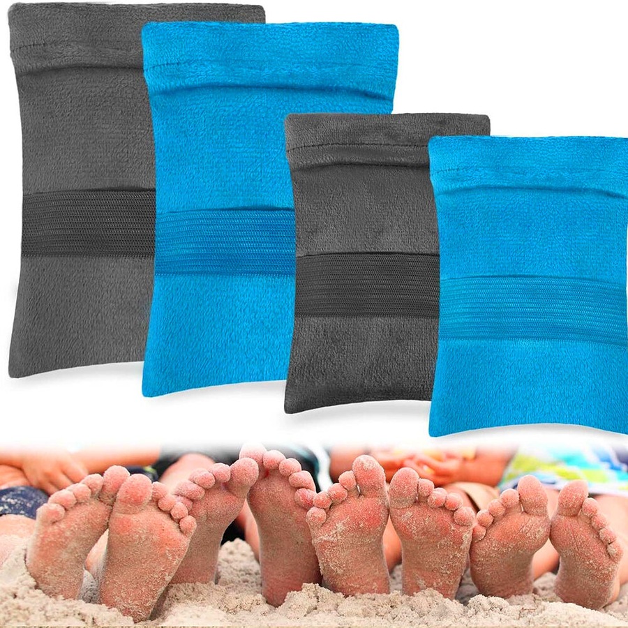 4 Pcs Sand Remover For Beach Sand Removal Bag Powder Pouch Sand Remover Brush