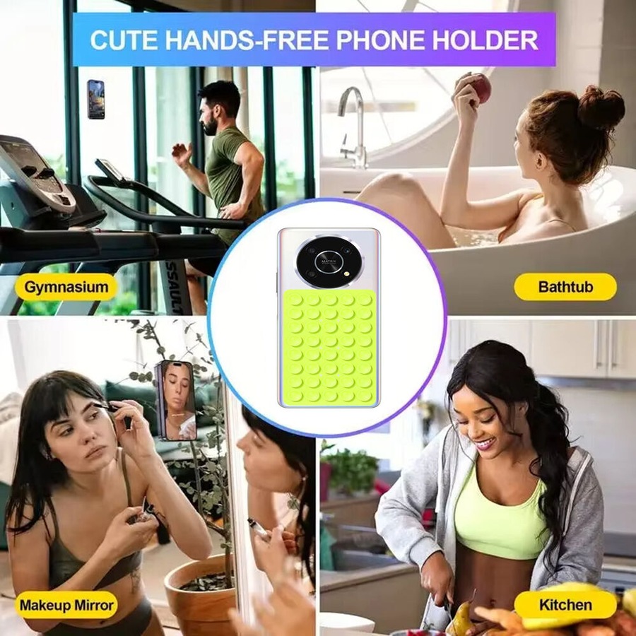 4Pack Silicone Suction Phone Holder Mat Multifunctional Suction Cup Wall Stand
