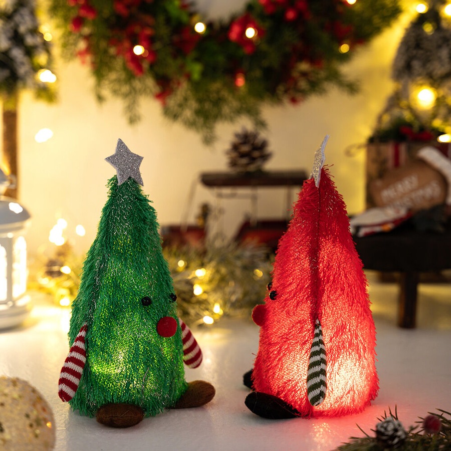 4PCS Gnome Christmas Decorations Light Up Christmas Gnomes Plush Doll Ornaments