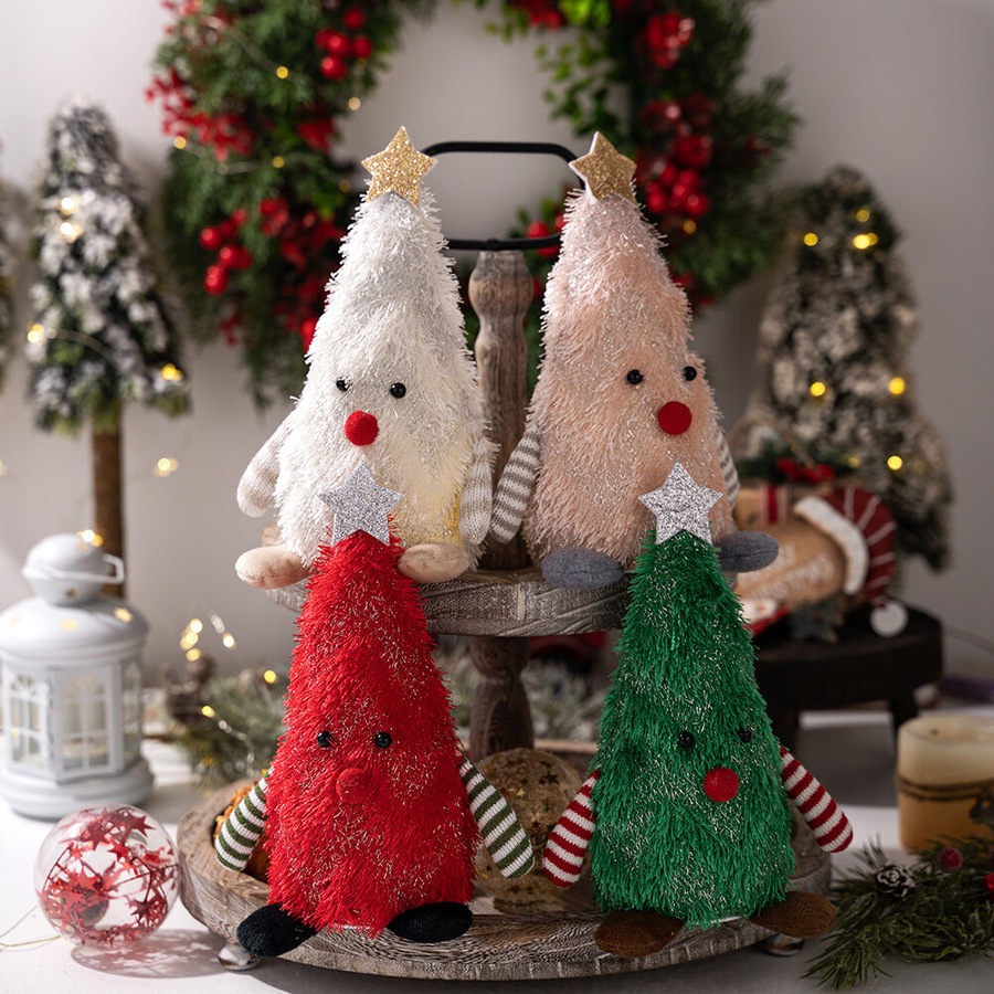 4PCS Gnome Christmas Decorations Light Up Christmas Gnomes Plush Doll Ornaments