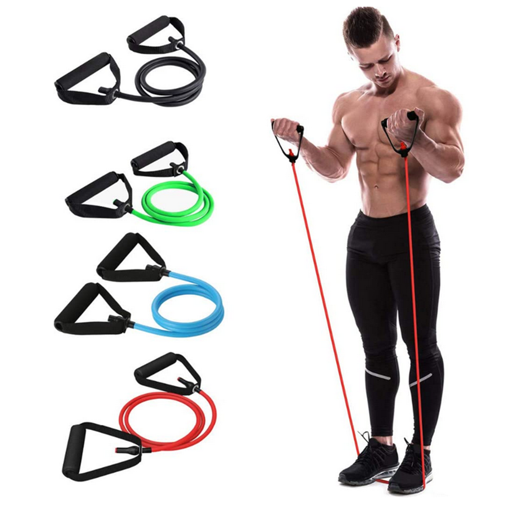 5 PCS Yoga Elastic Fitness Exercise Pull Rope Resistance Bands set Australia