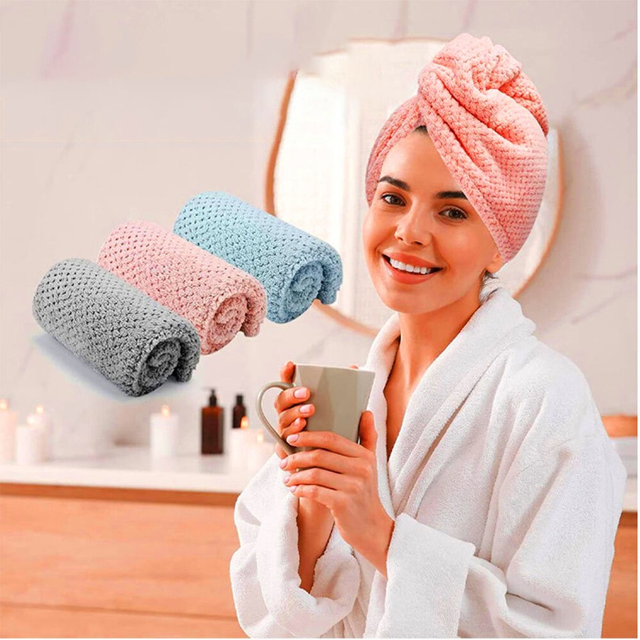 6 Pack Microfiber Hair Towel Wrap For Women Super Absorbent Quick Dry Hair Turban