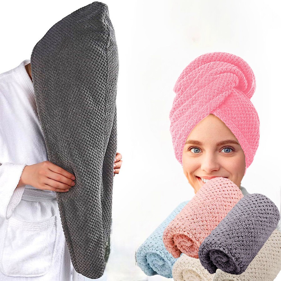 6 Pack Microfiber Hair Towel Wrap For Women Super Absorbent Quick Dry Hair Turban