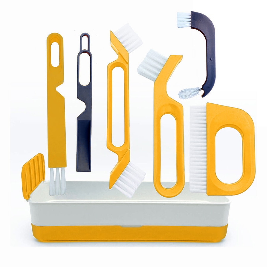 6 PCS Door Window Track Cleaning Brush Crevice Cleaner Groove Gap Cleaning Tools