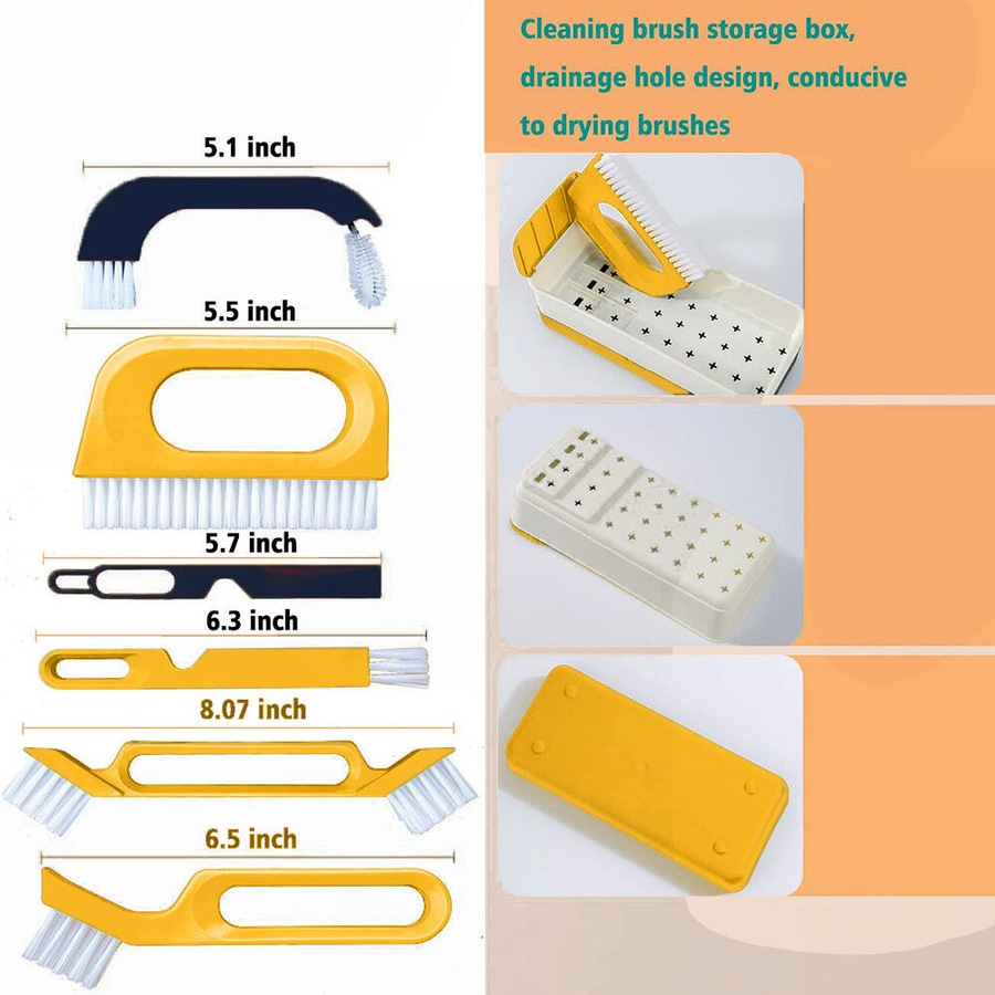 6 PCS Door Window Track Cleaning Brush Crevice Cleaner Groove Gap Cleaning Tools