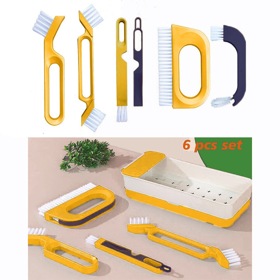 6 PCS Door Window Track Cleaning Brush Crevice Cleaner Groove Gap Cleaning Tools