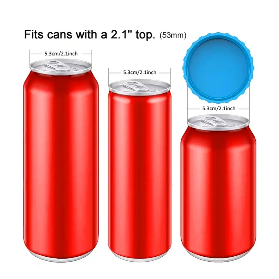 6 Pcs Silicone Soda Can Lids Covers Reusable Can Caps Topper Can Saver Stopper