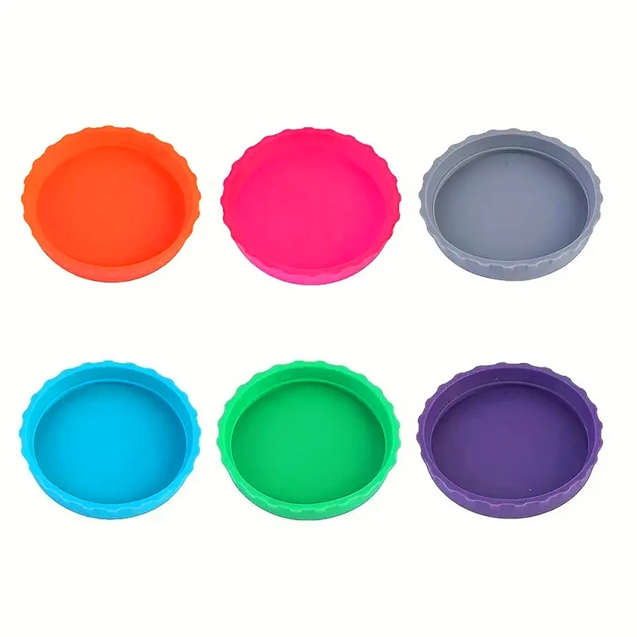 6 Pcs Silicone Soda Can Lids Covers Reusable Can Caps Topper Can Saver Stopper