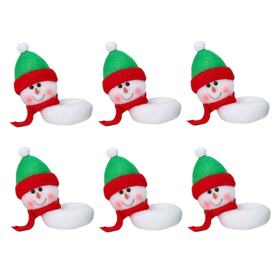 12Pcs Christmas Wine Glass Set Santa Snowman Reindeer Christmas Home Decor