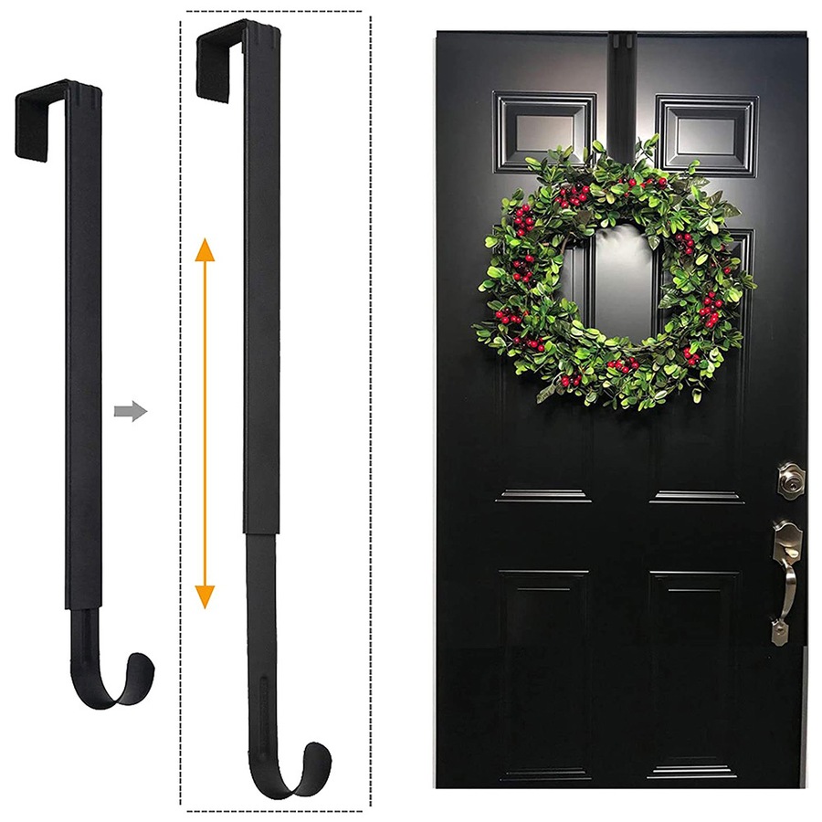 Adjustable Over The Door Wreath Hook Hanger for Christmas Wreath Decorations