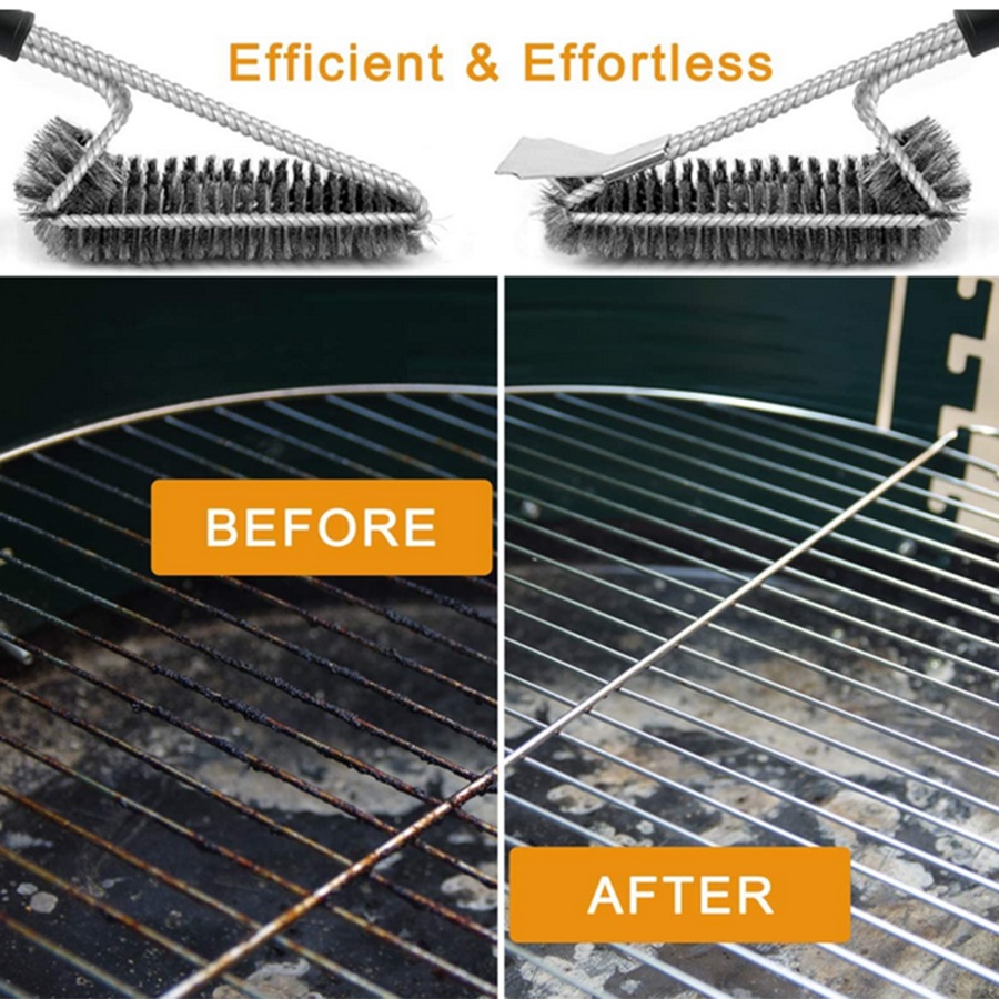 BBQ Cleaning Kit with Extra BBQ Wire Brush Head