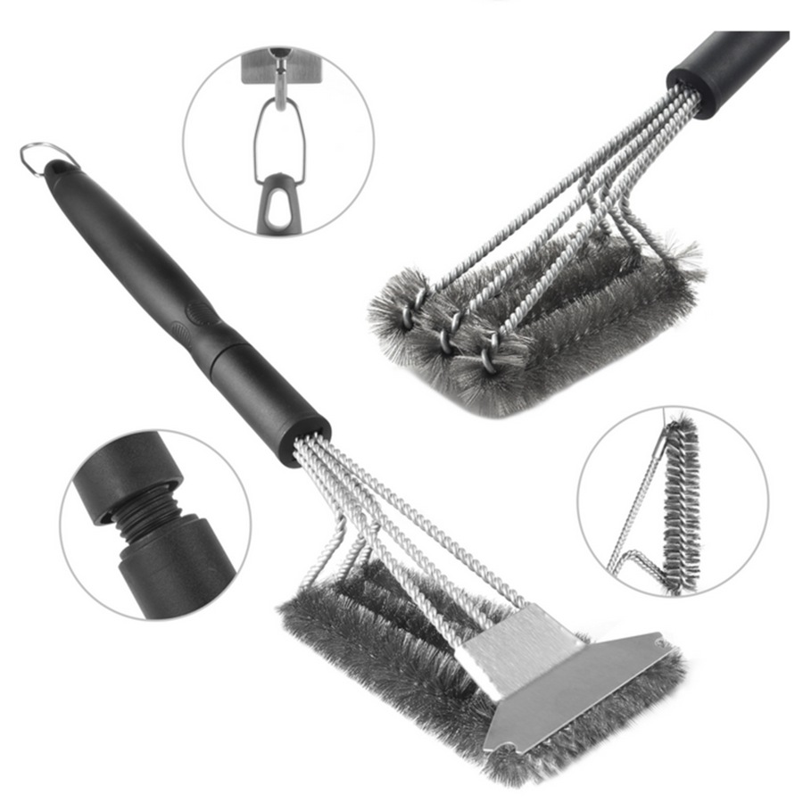 BBQ Cleaning Kit with Extra BBQ Wire Brush Head