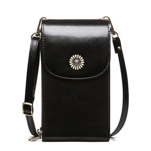 Cowhide Phone Bag Female Vertical Crossbody Bag Leather Shoulder Bag