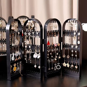 Folding Earrings Studs Display Rack Jewelry Shelf Stand Holder Organizer