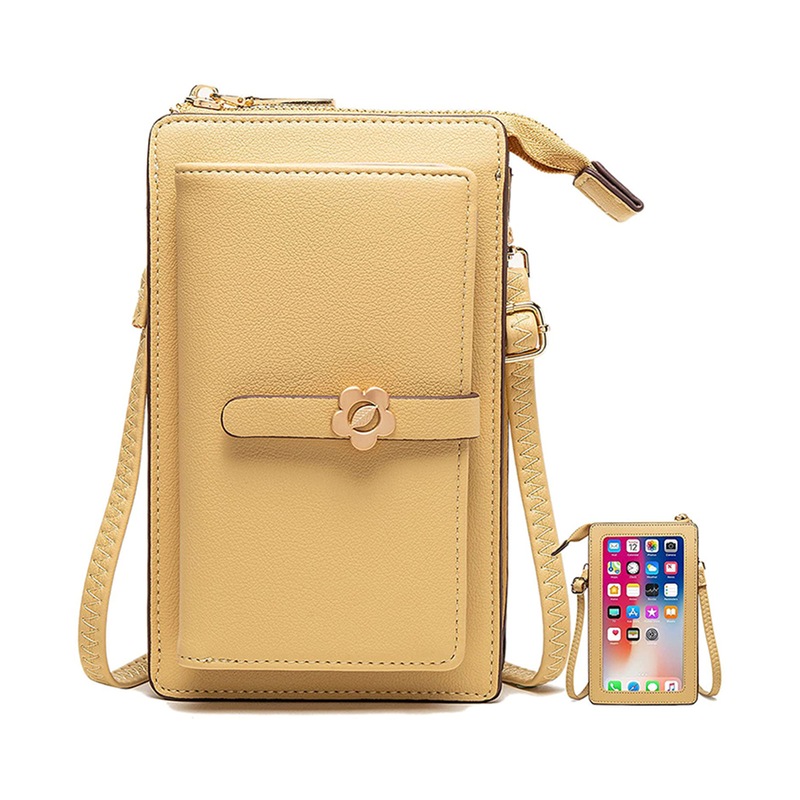 Buy Leather Crossbody Phone Wallet with Touchscreen Window MyDeal
