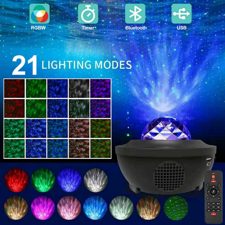 LED Galaxy Starry Night Light Projector Ocean Star Sky Party Room Lamp for boys and girls