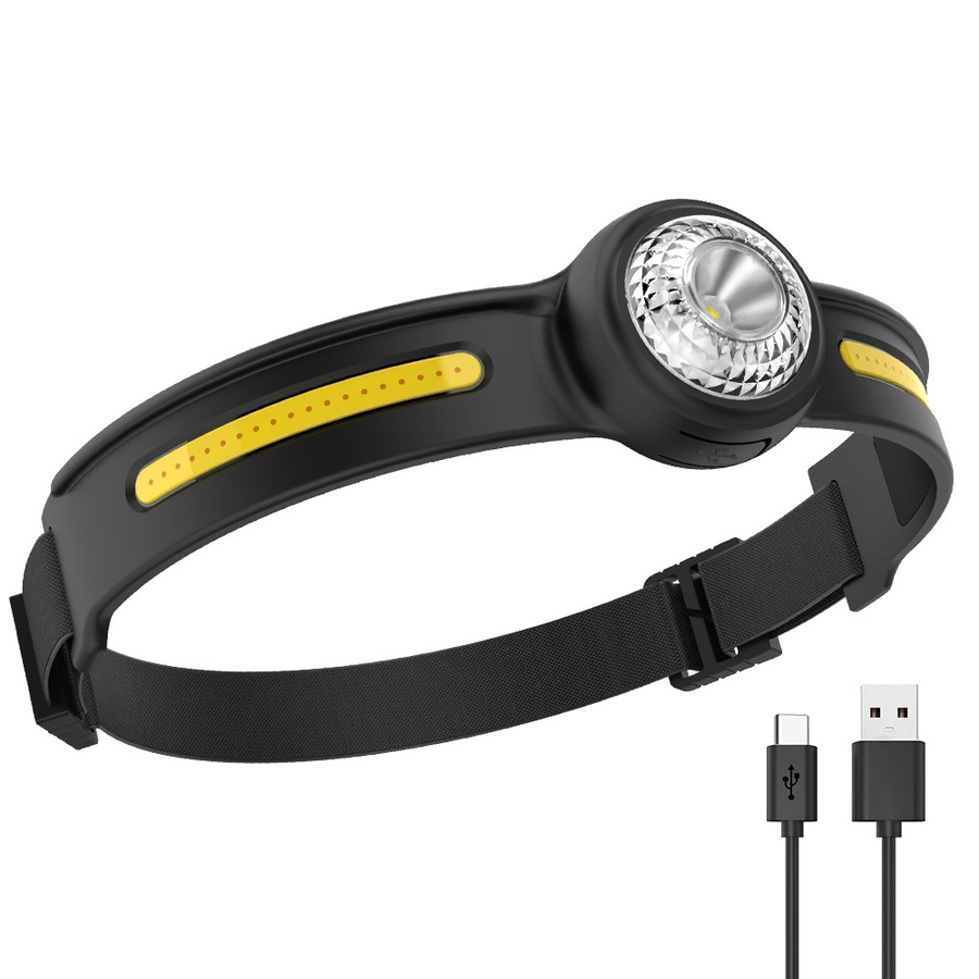 Buy LED Mini Headlamp Type-C Rechargeable Built-in 600mAh Battery COB ...