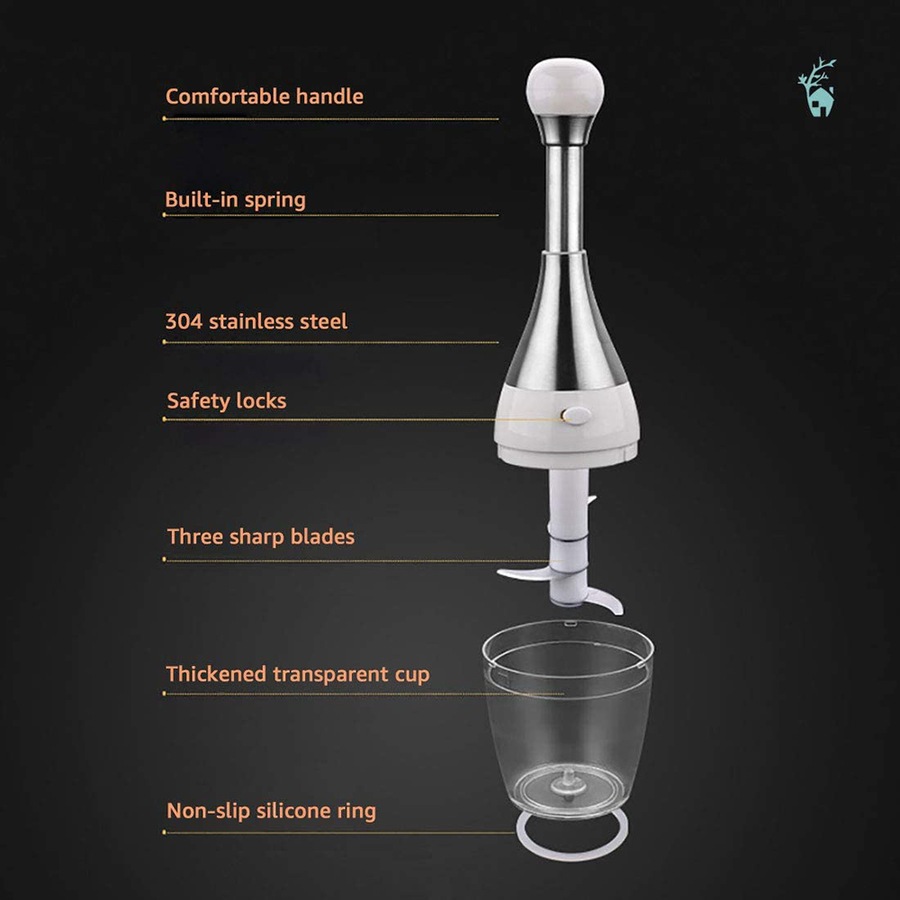 Manual Garlic Chopper Mini Food Chopper Handheld Cutter Mincer Blender