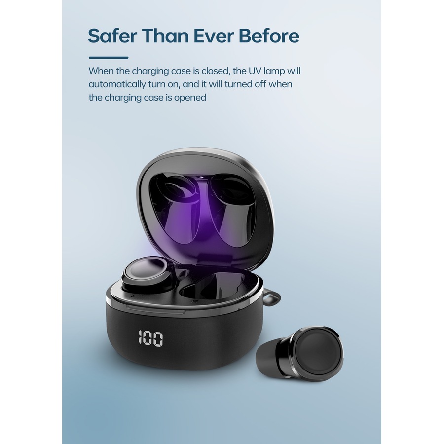 Mixcder X1 Pro UV Sterilisation Bluetooth 5.1 TWS Earphones with CVC 8.0 Noise Cancellation AptX IPX7 Waterproof