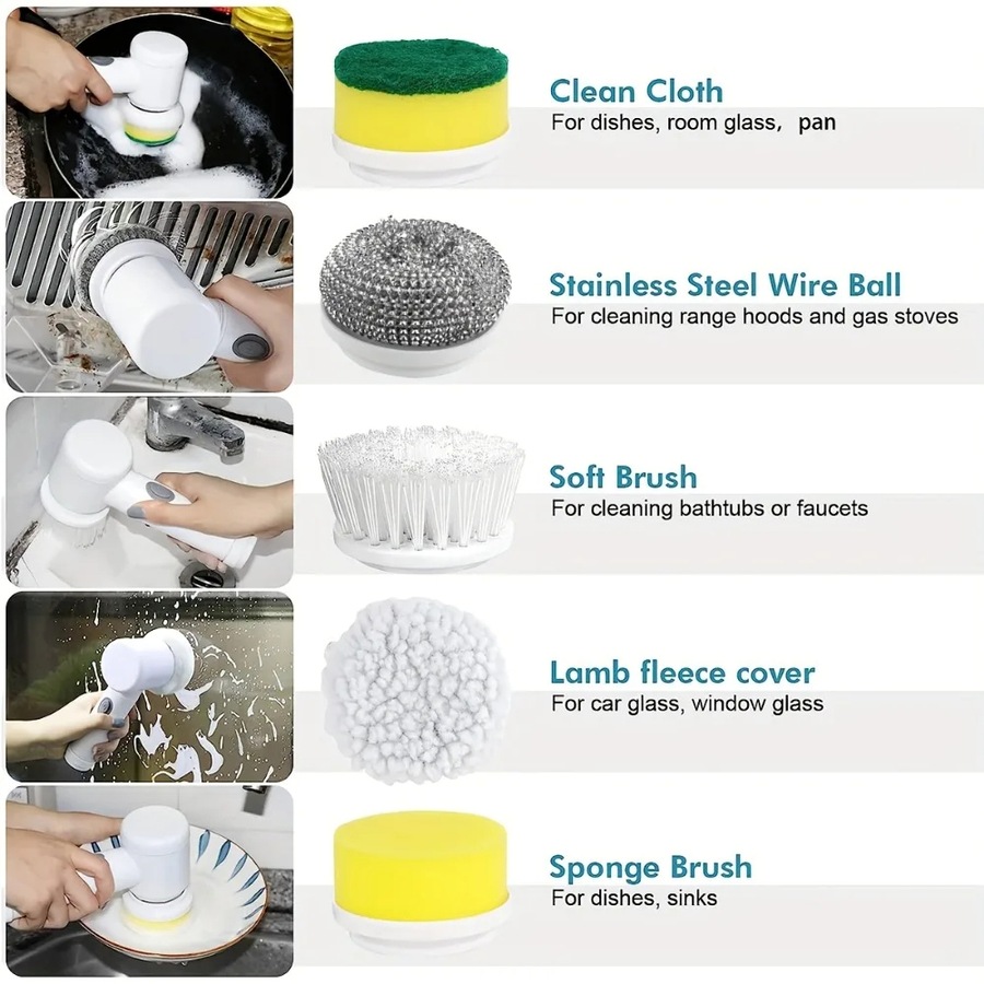 Multifunctional Electric Cleaning Brush Home Wireless Handheld Power Scrubber