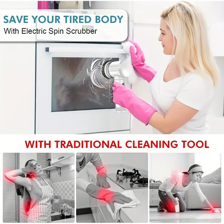 Multifunctional Electric Cleaning Brush Home Wireless Handheld Power Scrubber