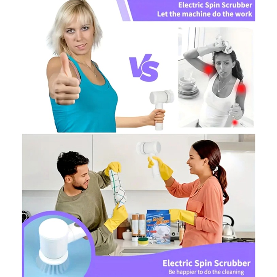Multifunctional Electric Cleaning Brush Home Wireless Handheld Power Scrubber