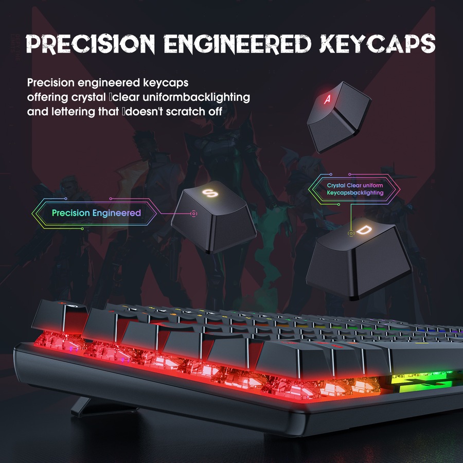 ONIKUMA G27 Wired Keyboard 104-Key USB Interface Backlit Mechanical Gaming Keyboard Black