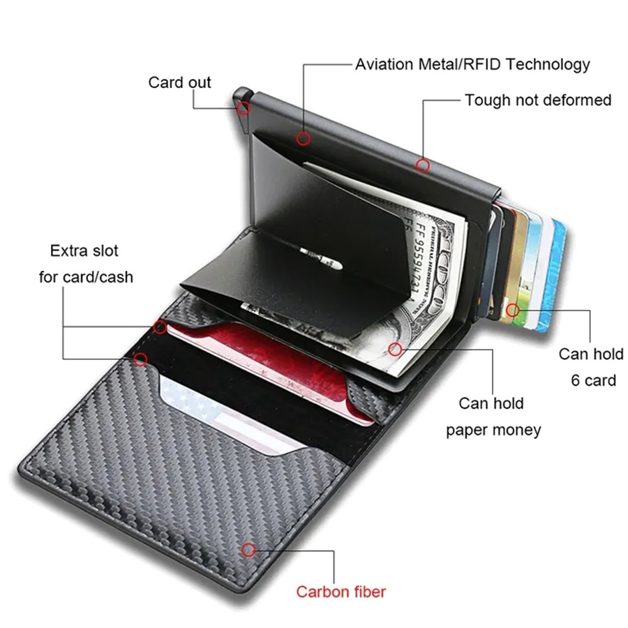 RFID Credit Card Holder Men Wallets Bank Cardholder Slim Thin Magic Mini Wallet