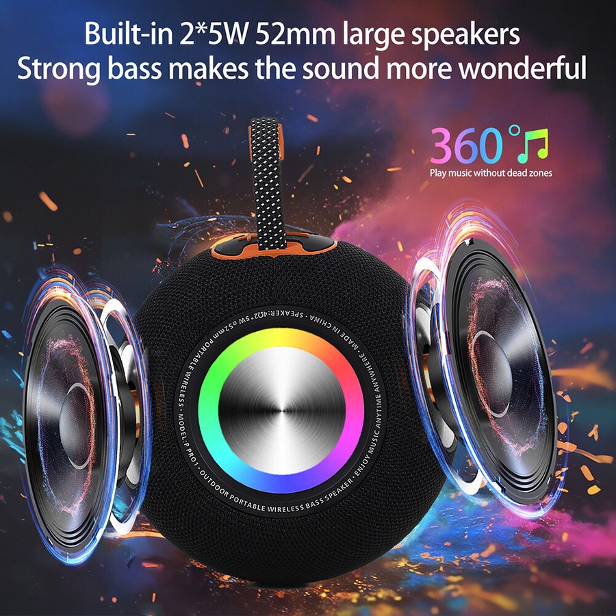RGB Portable Bluetooth Wireless Speaker IPX6 Waterproof Music Bluetooth Speaker