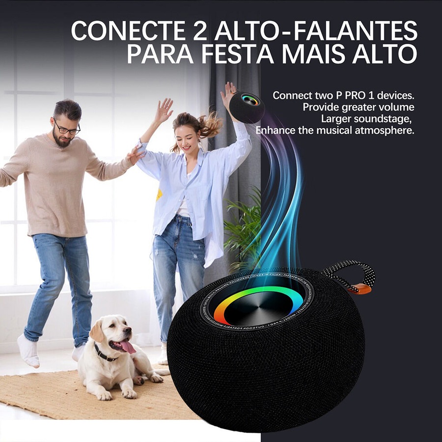 RGB Portable Bluetooth Wireless Speaker IPX6 Waterproof Music Bluetooth Speaker