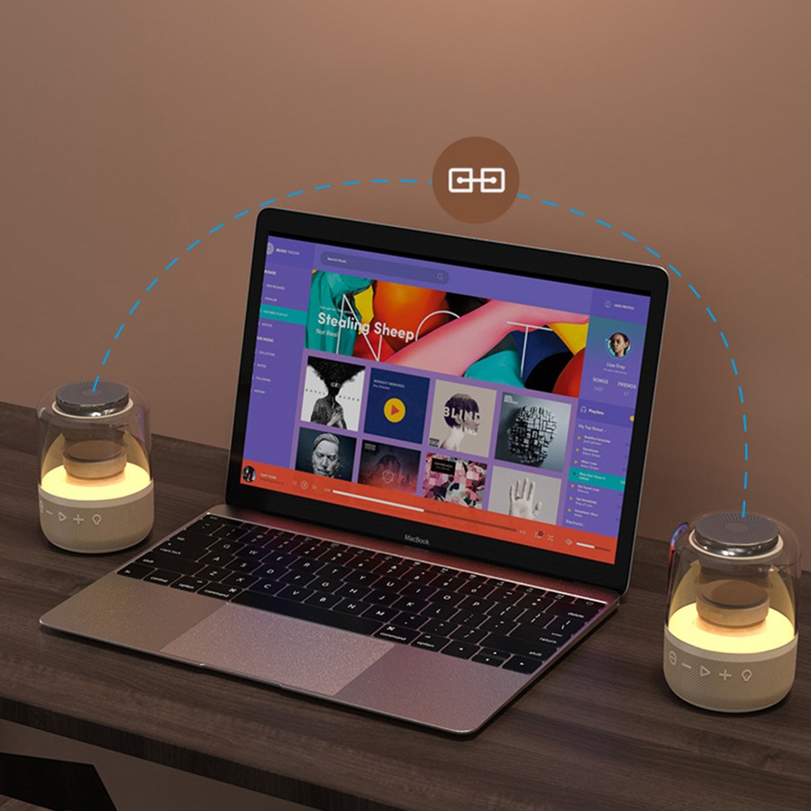 Subwoofer Bluetooth Speaker AI Transparent Glowing Glazed TWS Wireless Speaker