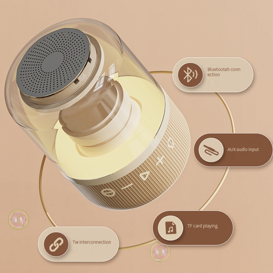 Subwoofer Bluetooth Speaker AI Transparent Glowing Glazed TWS Wireless Speaker