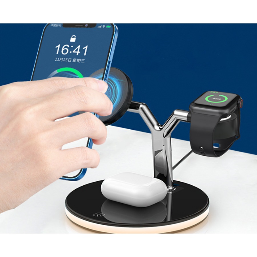 Three in one Magnet Fast Wireless Charger For iPhone12,Apple Watch