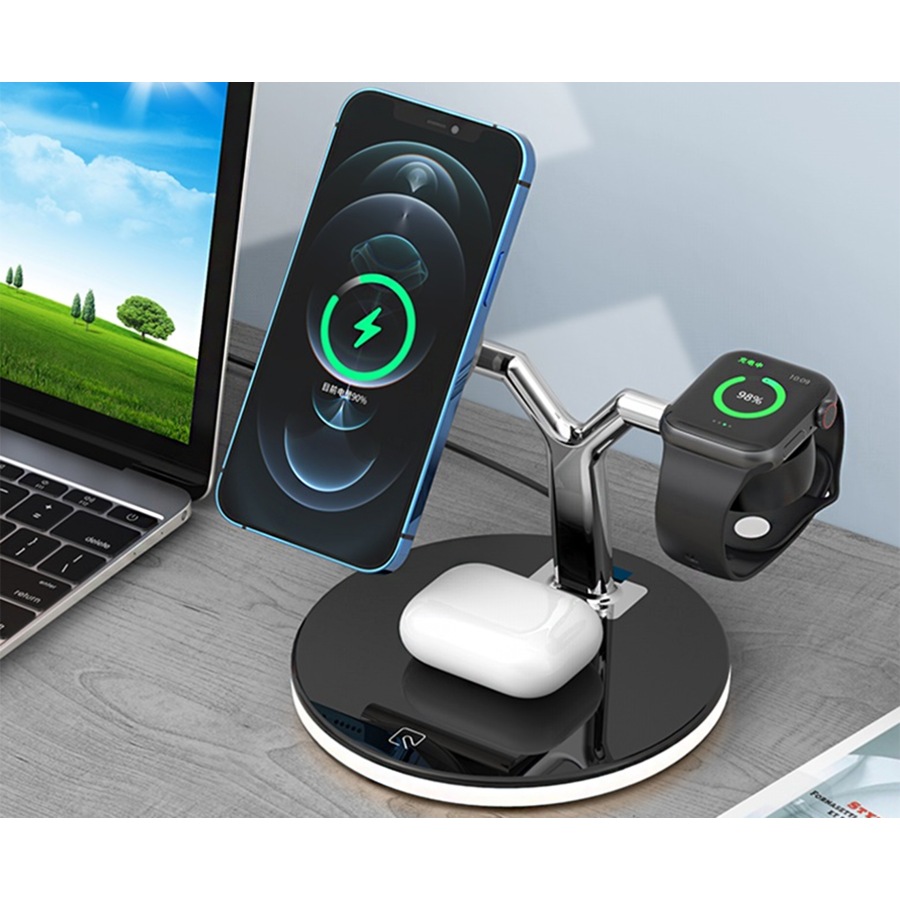 Three in one Magnet Fast Wireless Charger For iPhone12,Apple Watch