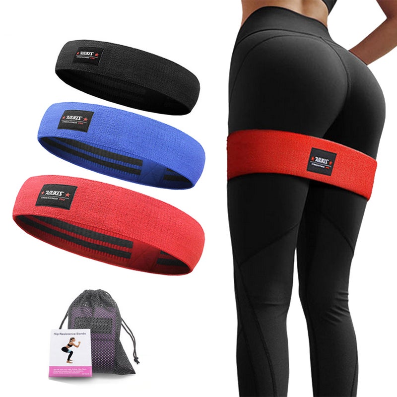 Three Set Unisex Booty Band Hip Circle Loop Resistance Band Fitness World Wide
