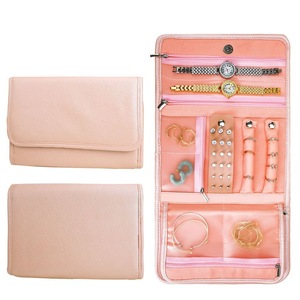 Travel Jewelry Organizer Case Foldable Jewelry Roll For Rings Necklaces Earrings