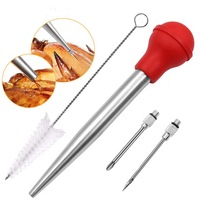 Turkey Baster Syringe With Needles And Cleaning Brush For Cooking