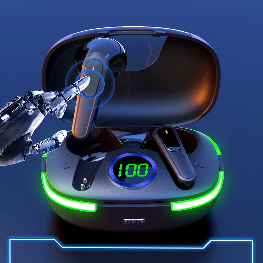 TWS Wireless Bluetooth Headset with Mic LED Display Earbuds Wireless Headphones