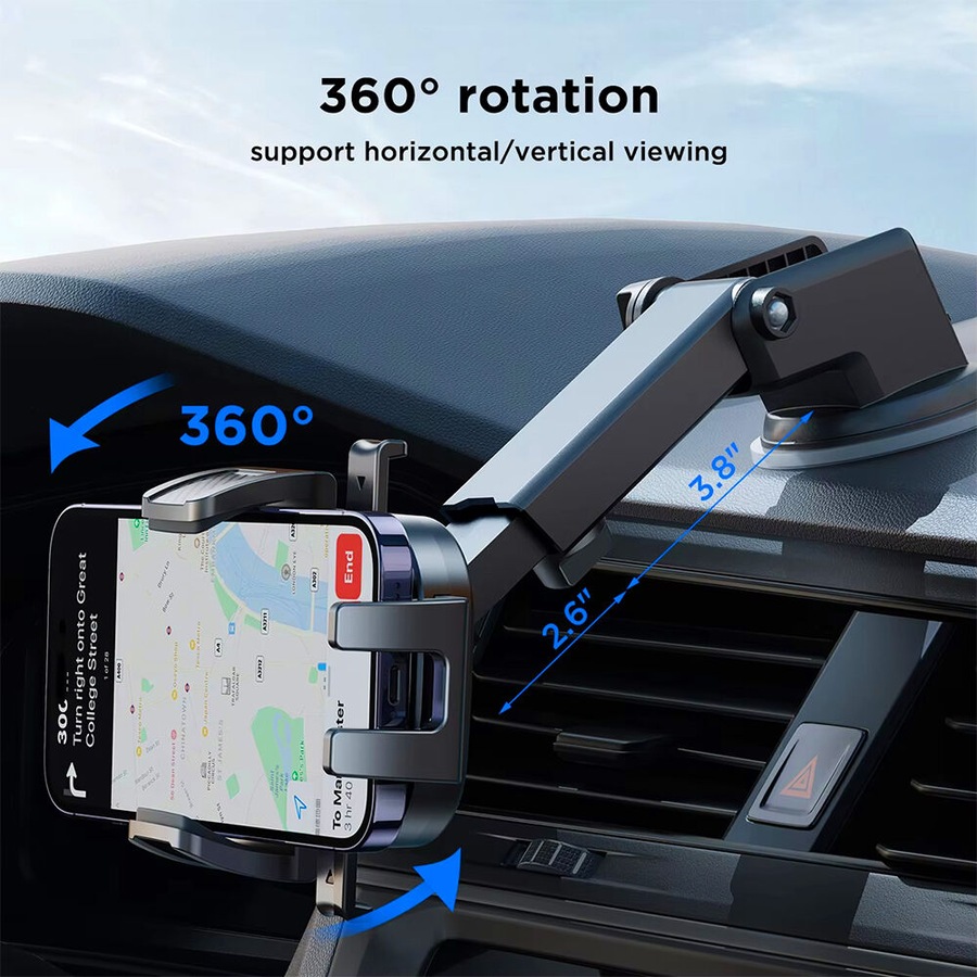 Universal Car Mount Phone Holder With Suction Cup Dashboard Car Cell Phone Stand