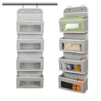 Wall mount clear window organizer with 4 large pockets