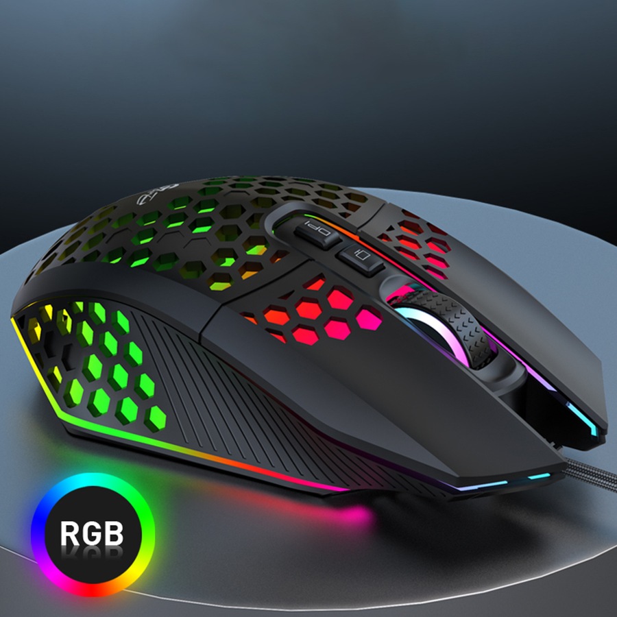 Buy Wire Honeycomb RGB Mouse Gaming Mouse with 3 Gears 1600 DPI ...