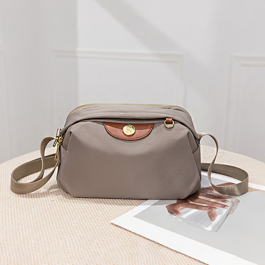 Women's Simple Messenger Bag Waterproof Soft Cloth Shoulder Bag Fashion Bags