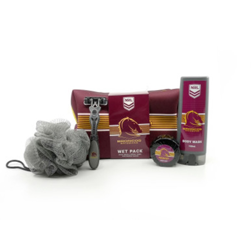 Buy Brisbane Broncos Official NRL Toiletry Bag Gift Set MyDeal