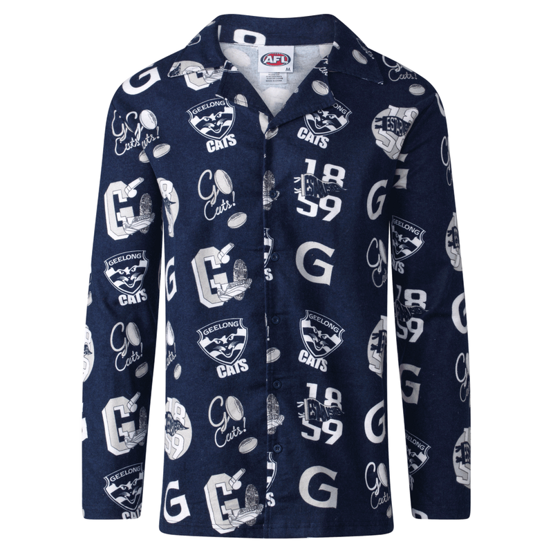 Buy Geelong Cats AFL Mens Flannel PJ Set - MyDeal