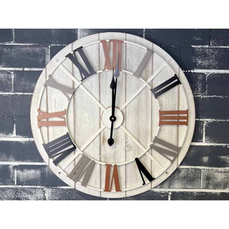 Buy White Washed Analog Large Size Clock MyDeal