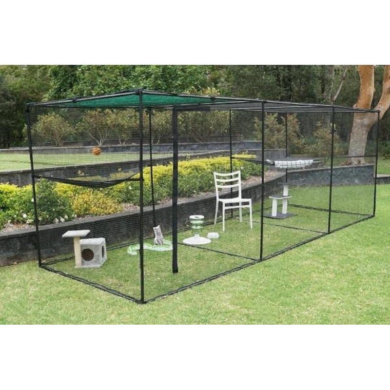 Cat.net Extra Wide Buy Classic Triple Outdoor / Indoor Portable Cat Net Enclosure - MyDeal