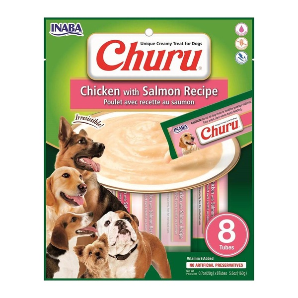 Buy INABA DOG CHURU PUREE 8P CHKN W SLMN 160G 6PK - MyDeal Australia