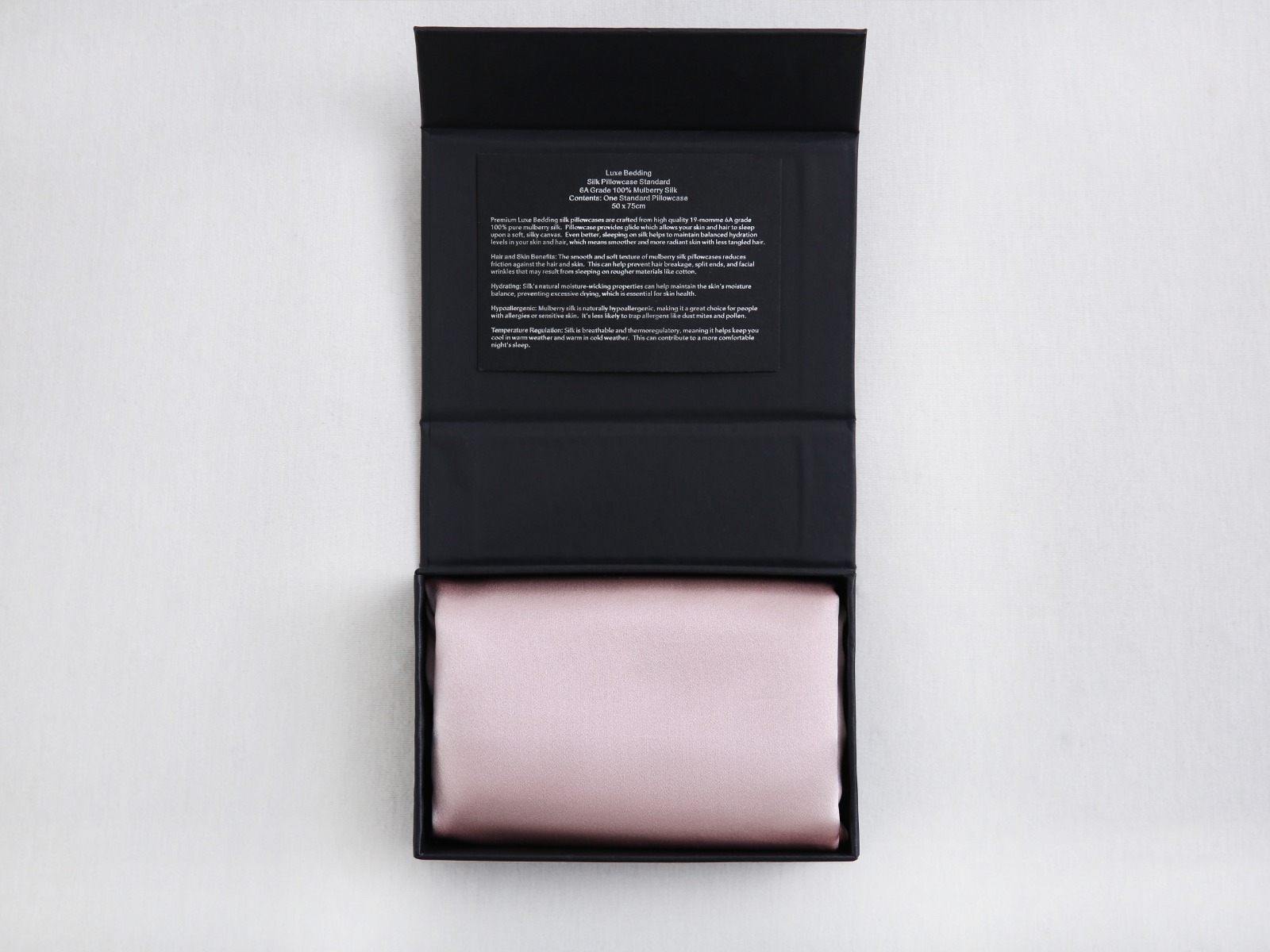 Luxe Bedding 6A Grade 100% Mulberry Silk ZIPPERED STANDARD Pillowcase Pink