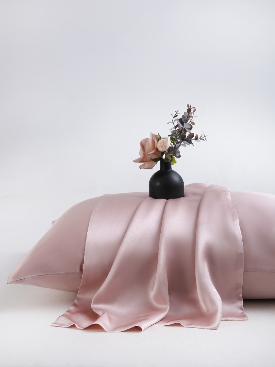 Luxe Bedding 6A Grade 100% Mulberry Silk ZIPPERED STANDARD Pillowcase Pink